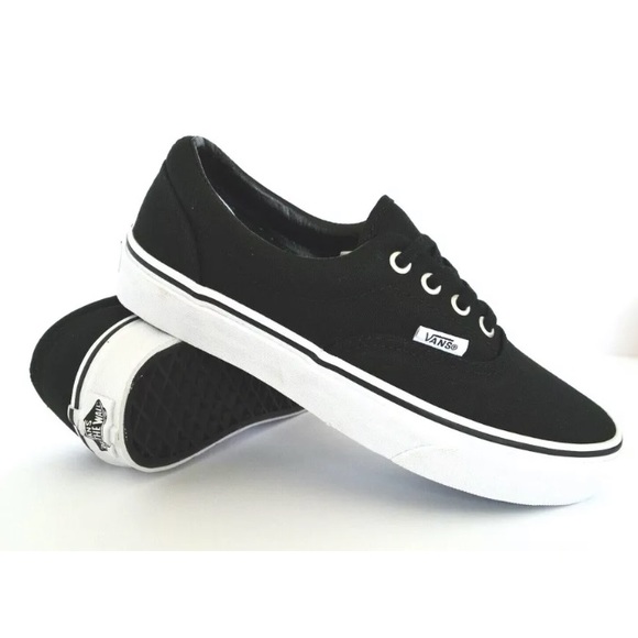 vans era black canvas